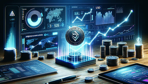 Advanced trading platform interface highlighting L7 Exchange's high security, global trading capabilities, and LSD token.